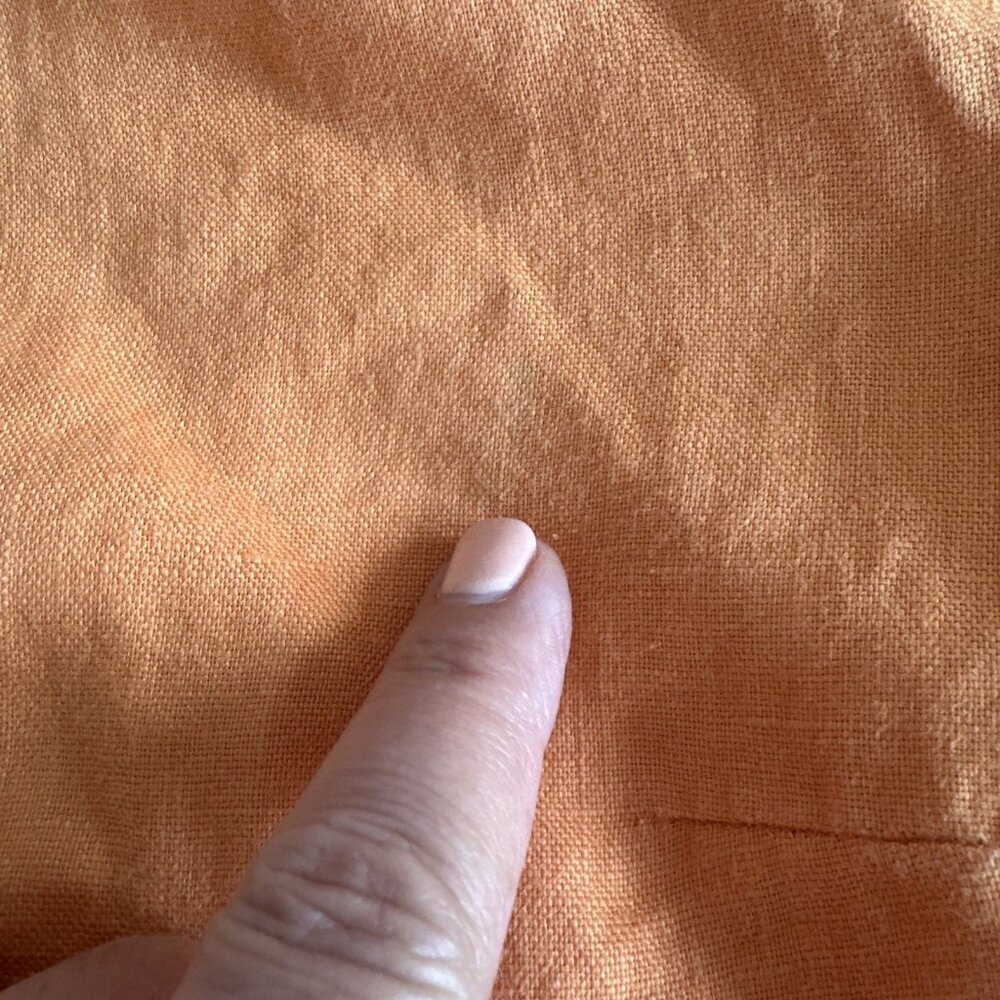 Style&Co Linen Button Up Womens 12 Orange Kimono Sleeve Casual Lagenlook READ - Picture 9 of 11